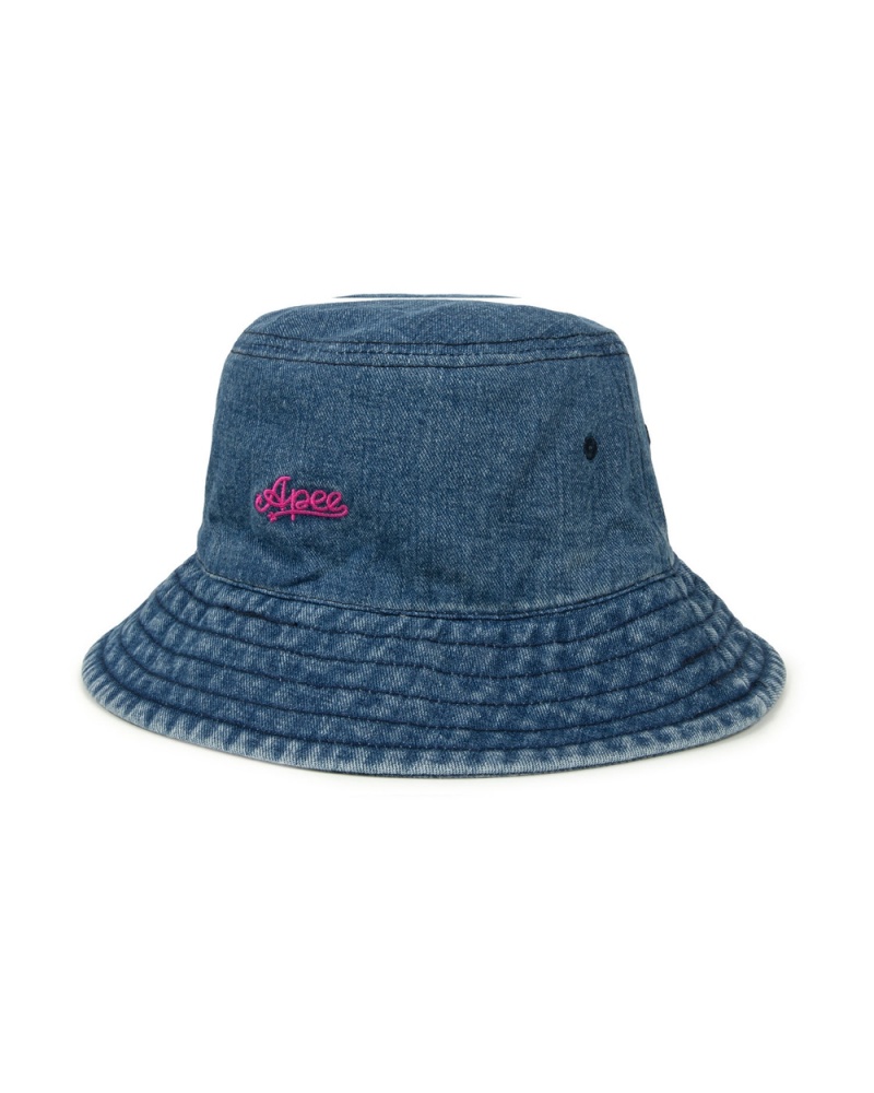 Chapeaux Bape Denim bucket Bleu Femme | WXR-22438245